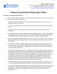 Student Organization Registration Policy