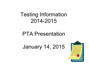 Testing Presentation for PTA 