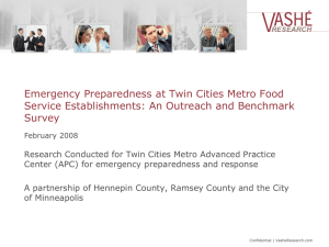 Emergency Preparedness at Twin Cities Metro Food Service Establishments: