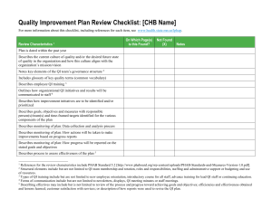 Quality Improvement Plan Review Checklist: [CHB Name] On Which Page(s) Not Found