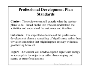 Professional Development Plan Standards