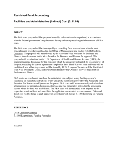 Restricted Fund Accounting Facilities and Administrative (Indirect) Cost (5.11.09)