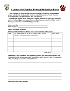 Community Service Project Reflection Form