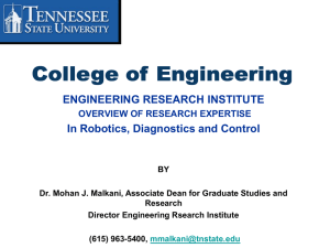 Engineering Research Institute - In Robotics, Diagnostics and Control