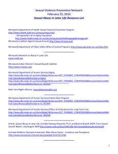 Resource List Sexual Abuse In Later Life (DOC:76KB/2 pages)