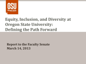 Equity, Inclusion, and Diversity at Oregon State University: Defining the Path Forward