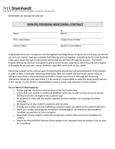 Honors Mentoring Contract
