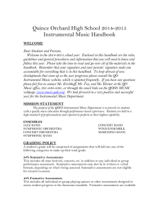 Quince Orchard High School 2014-2015 Instrumental Music Handbook