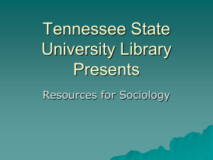 Tennessee State University Library Presents Resources for Sociology