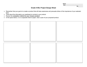 Grade 8 SSL Project Design Sheet
