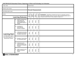 Assessment Grid for the EdD in Educational Theatre