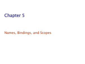 Chapter 5 Names, Bindings, and Scopes