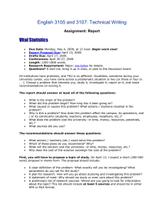 English 3105 and 3107: Technical Writing Vital Statistics Assignment: Report