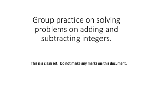 Group practice on adding and subtracting integers