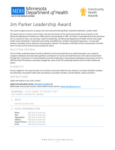 Jim Parker Leadership Award
