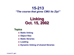 Linking Oct. 15, 2002 15-213 “The course that gives CMU its Zip!”