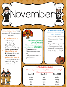 November Skills Sheet