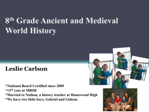8 Grade Ancient and Medieval World History Leslie Carlson