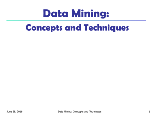 Data Mining: Concepts and Techniques June 28, 2016 Data Mining: Concepts and Techniques