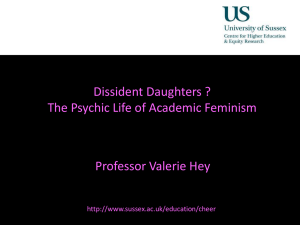 Dissident Daughters ? The Psychic Life of Academic Feminism Professor Valerie Hey