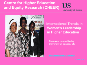 International Trends in Women s Leadership in Higher Education