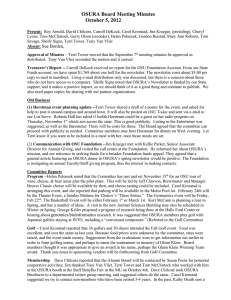 OSURA Board Meeting Minutes  October 5, 2012
