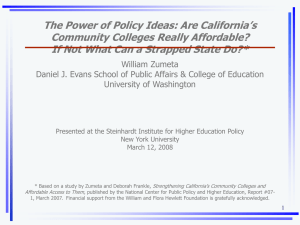 The Power of Policy Ideas: Are California’s Community Colleges Really Affordable?