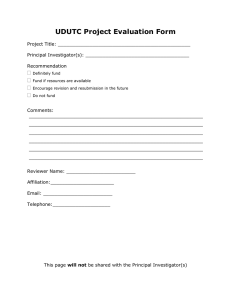 Project Evaluation Form