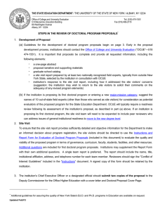 NYSED Guidelines for Doctoral Proposals