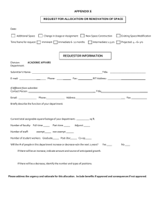 Allocation for Space Request Form