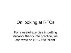 On looking at RFCs For a useful exercise in putting 868 ‘client’
