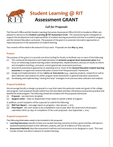 Student Learning @ RIT Assessment GRANT Call for Proposals