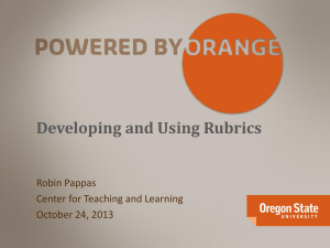 Developing and Using Rubrics Robin Pappas Center for Teaching and Learning