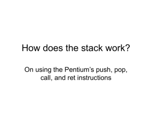 How does the stack work? On using the Pentium’s push, pop,