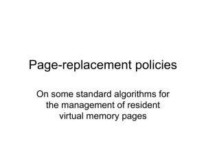 Page-replacement policies On some standard algorithms for the management of resident