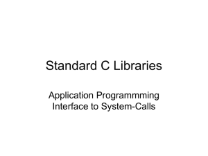 Standard C Libraries Application Programmming Interface to System-Calls