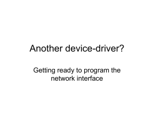 Another device-driver? Getting ready to program the network interface