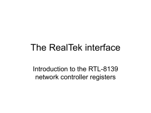 The RealTek interface Introduction to the RTL-8139 network controller registers