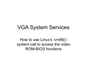 VGA System Services How to use Linux’s ‘vm86()’ ROM-BIOS functions