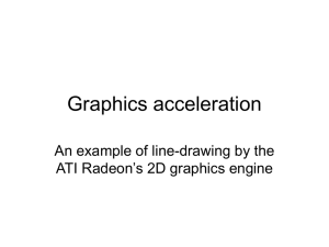 Graphics acceleration An example of line-drawing by the