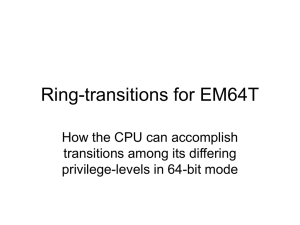 Ring-transitions for EM64T How the CPU can accomplish transitions among its differing