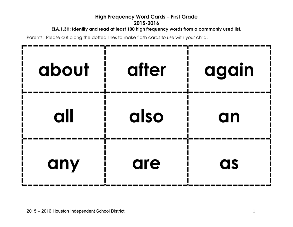 high-frequency-words-first-grade