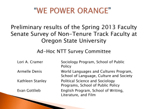 Preliminary results of the Spring 2013 Faculty Oregon State University