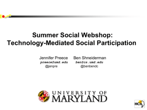 Summer Social Webshop: Technology-Mediated Social Participation