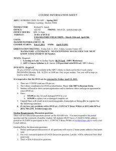 ART 1 Course Information Sheet for Spring 11