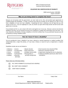 Voluntary Self-Identification of Disability Form