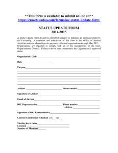 **This form is available to submit online at:**  STATUS UPDATE FORM 2014-2015