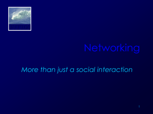 Networking FIT100 More than just a social interaction 1