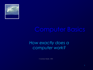 Computer Basics FIT100 How exactly does a computer work?