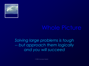 Whole Picture FIT100 Solving large problems is tough -- but approach them logically